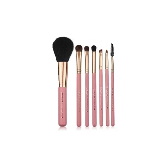 Zoreya 7'li Allık Eyeliner Far Makyaj Fırça Seti Pembe