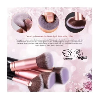 Bestope Çift Taraflı 21'li Allık Eyeliner Far Makyaj Fırça Seti