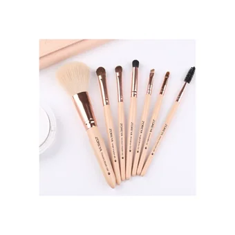 Zoreya 7'li Allık Eyeliner Far Makyaj Fırça Seti Bej