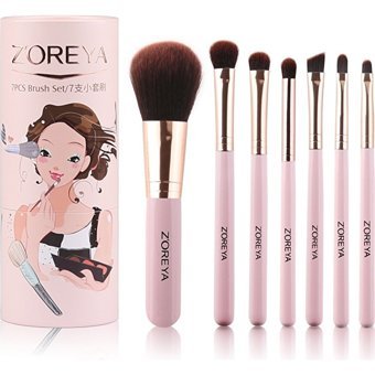 Zoreya Kapaklı 7'li Allık Eyeliner Far Makyaj Fırça Seti