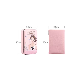 Zoreya 7'li Allık Eyeliner Far Makyaj Fırça Seti + Metal Kutu Pembe