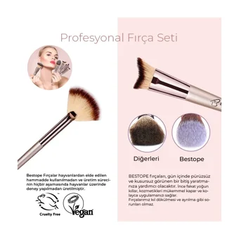 Bestope Çift Taraflı 20'li Allık Eyeliner Far Makyaj Fırça Seti