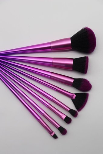Ruby Face 8'li Allık Eyeliner Far Makyaj Fırça Seti Mor