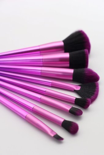 Ruby Face 8'li Allık Eyeliner Far Makyaj Fırça Seti Mor