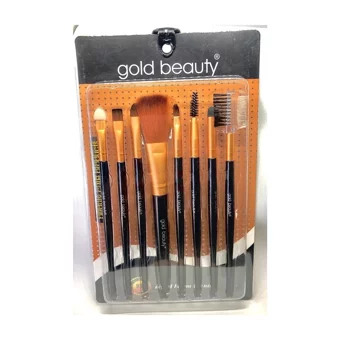Gold Beauty 8'li Allık Eyeliner Far Makyaj Fırça Seti Gold