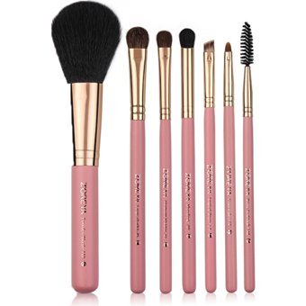 Zoreya 7'li Allık Eyeliner Far Makyaj Fırça Seti Pudra Rengi