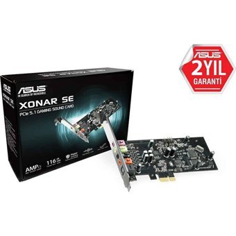 Asus Xonar SE PCIe 5.1 Gaming PCI Express 24 Bit Çift Girişli 5.1 Dahili Ses Kartı