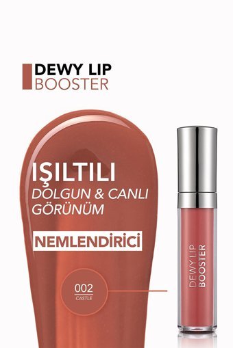 Flormar Dewy Lip Booster 002 Castle Nemlendiricili Dolgunlaştırıcı Dudak Parlatıcısı Pembe