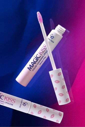 Golden Rose Magic Kiss Color Changing Nemlendiricili Işıltılı Dudak Parlatıcısı Parlak Pembe