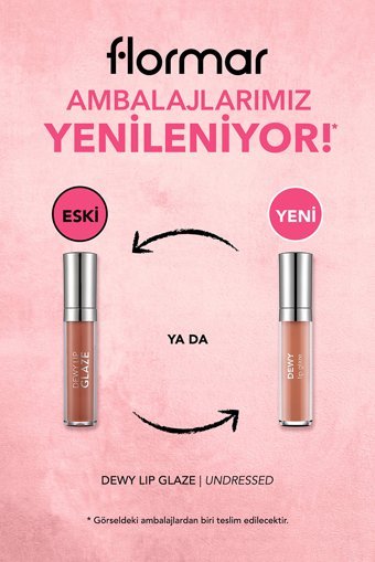 Flormar Dewy Lip Glaze 004 Undressed Nemlendiricili Dudak Parlatıcısı Pembe
