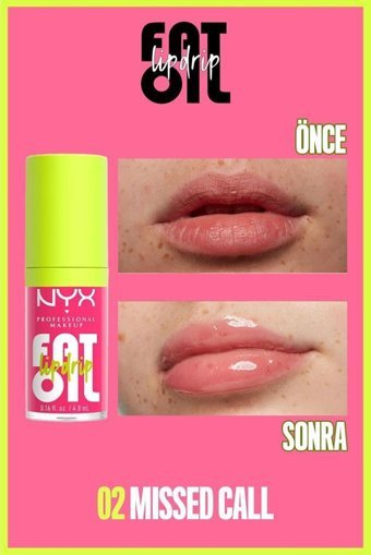 Nyx Professional Makeup Fat Oil Lip Drip Nemlendiricili Işıltılı Dudak Parlatıcısı Pembe