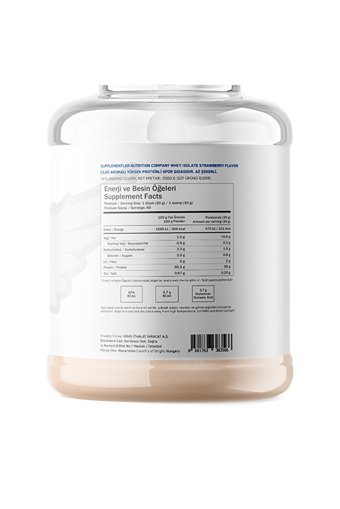 Supplementlercom Whey Isolate Çilekli İzole Protein Protein Tozu 2 Kg