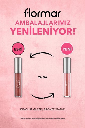 Flormar Dewy Lip Glaze 005 Bronze Statue Nemlendiricili Dudak Parlatıcısı Pembe