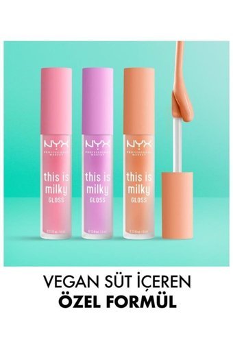 Nyx Professional Makeup Milky Gloss Cherry Skimmed Nemlendiricili Işıltılı Dudak Parlatıcısı Pembe