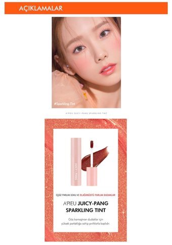Missha Juicy Pang Tint Apieu Nemlendiricili Dolgunlaştırıcı Işıltılı Dudak Parlatıcısı Turuncu