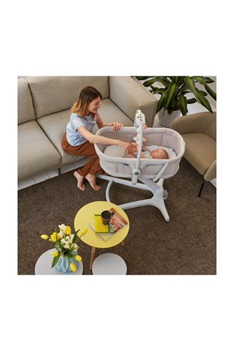 Chicco Aquarelle 15 kg Kapasiteli Yuvarlak Tekerlekli Katlanır Sallanan Sepet Beşik Mavi