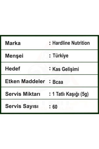 Hardline Bcaa 4:1:1 Aromasız Bitkisel Protein Protein Tozu 300 Gr