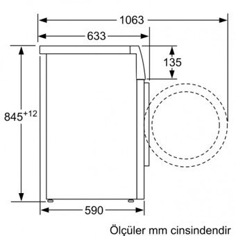 Profilo CM12N18XTR 8 kg 1200 Devir A Gri Çamaşır Makinesi