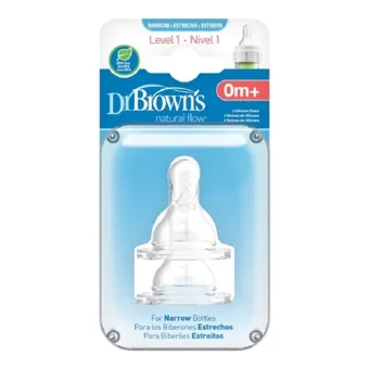 Dr.Browns Natural Floor Silikon 0 Ay+ Yavaş Akış Dar Ağızlı Damaklı Biberon Emziği