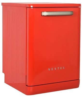 Vestel BM 5001 Retro 5 Programlı E Enerji Sınıfı 13 Kişilik Kırmızı Solo Bulaşık Makinesi