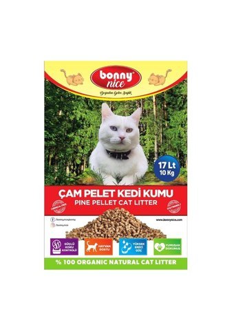 Bonny Nice Doğal Topaklanan Kalın Taneli Çam Pellet Kedi Kumu 3x17 lt