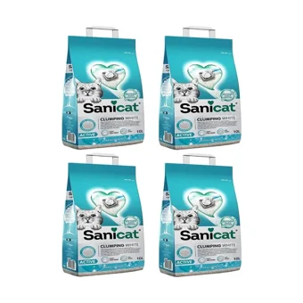 Sanicat Marsilya Sabunu Kokulu Topaklanan İnce Taneli Bentonit Kedi Kumu 4x10 lt