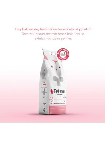 Toi Moi Bebek Pudrası Kokulu Topaklanan İnce Taneli Bentonit Kedi Kumu 2x10 lt