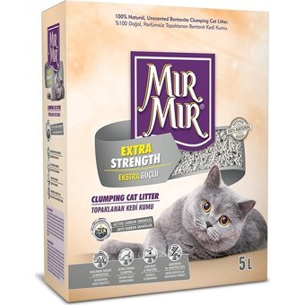 Mır Mır Kokusuz Topaklanan Kalın Taneli Aktif Karbonlu Bentonit Kedi Kumu 5 lt