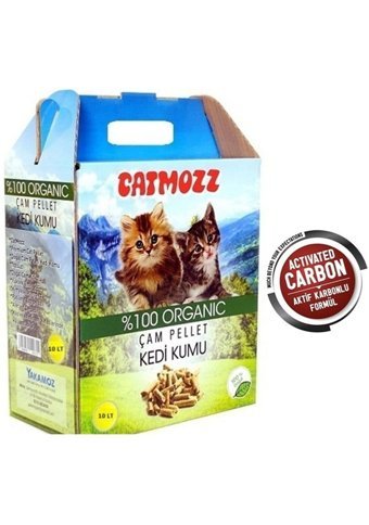 Catmozz Kokusuz Topaklanan Kalın Taneli Aktif Karbonlu Bentonit Kedi Kumu 10 lt