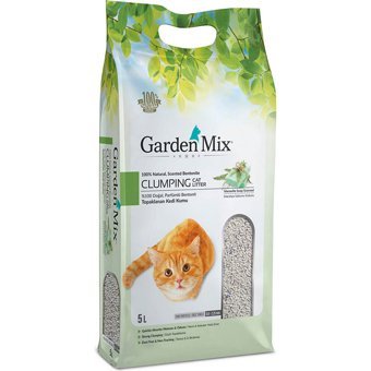 Garden Mix Marsilya Sabunu Kokulu Topaklanan İnce Taneli Bentonit Kedi Kumu 5 lt