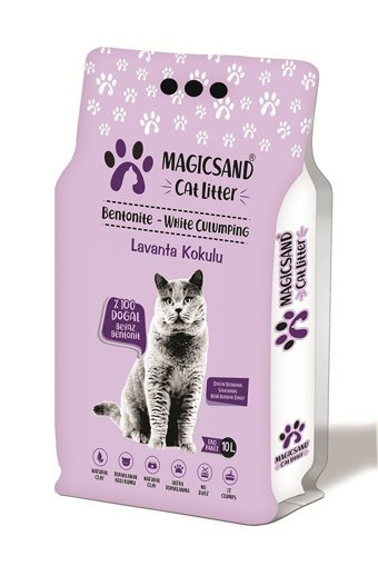 Magicsand Lavanta Kokulu Topaklanan İnce Taneli Bentonit Kedi Kumu 10 lt