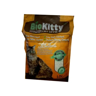 Biokitty Aloe Vera Kokulu Topaklanan İnce Taneli Bentonit Kedi Kumu 10 lt