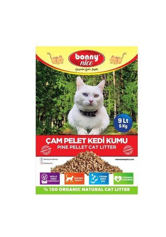 Bonny Nice Doğal Kalın Taneli Çam Pellet Kedi Kumu 9 lt