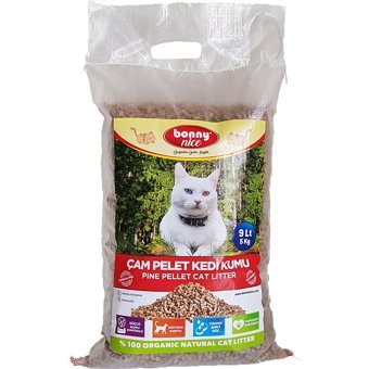 Bonny Nice Doğal Kalın Taneli Çam Pellet Kedi Kumu 5x9 lt