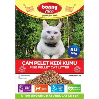 Bonny Nice Doğal Kalın Taneli Çam Pellet Kedi Kumu 5x9 lt