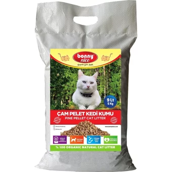 Bonny Nice Doğal Kalın Taneli Çam Pellet Kedi Kumu 5x9 lt
