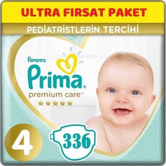 Prima Premium Care 4 Numara Cırtlı Bebek Bezi 336 Adet