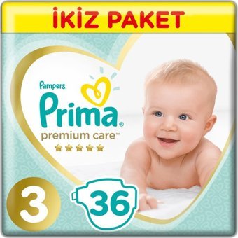 Prima Premium Care 3 Numara Cırtlı Bebek Bezi 4x36 Adet