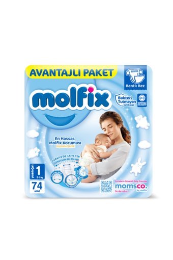 Molfix Yenidoğan Göbek Oyuntulu Cırtlı Bebek Bezi 74 Adet
