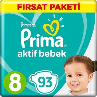Prima Aktif Bebek 8 Numara Cırtlı Bebek Bezi 3x31 Adet