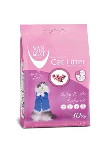 Van Cat Bebek Pudrası Kokulu Kalın Taneli Bentonit Kedi Kumu 10 lt