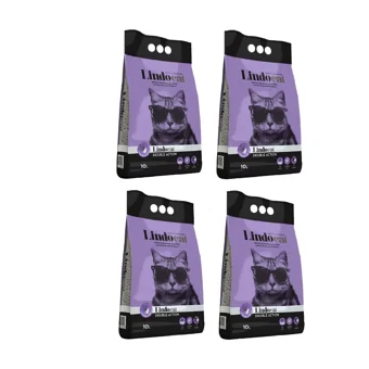 Lindo Cat Lavanta Kokulu Topaklanan İnce Taneli Bentonit Kedi Kumu 4x10 lt