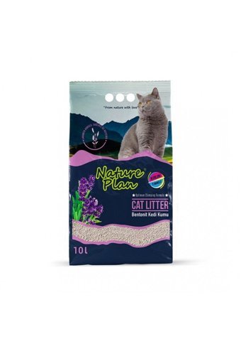 Nature Plan Lavanta Kokulu Topaklanan Kalın Taneli Bentonit Kedi Kumu 10 lt