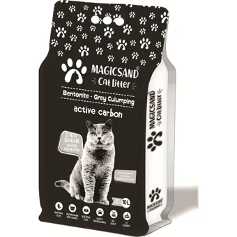 Magicsand Kokusuz Topaklanan İnce Taneli Aktif Karbonlu Bentonit Kedi Kumu 10 lt
