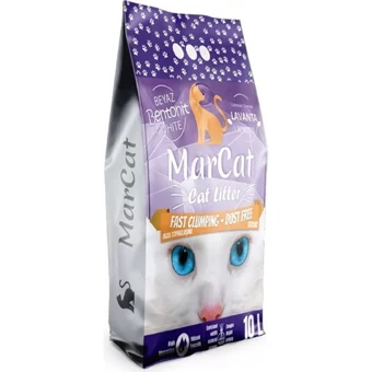 Mar Cat Lavanta Kokulu Topaklanan İnce Taneli Bentonit Kedi Kumu 2x10 lt