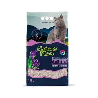 Nature Plan Lavanta Kokulu Topaklanan İnce Taneli Bentonit Kedi Kumu 10 lt