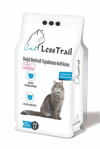Less Trail Bebek Pudrası Kokulu Topaklanan İnce Taneli Bentonit Kedi Kumu 20 lt
