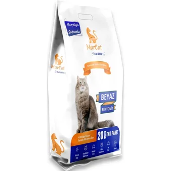 Mar Cat Marsilya Sabunu Kokulu Topaklanan İnce Taneli Bentonit Kedi Kumu 20 lt