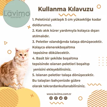 Lavimo Kokusuz Kalın Taneli Çam Pellet Kedi Kumu 40 lt