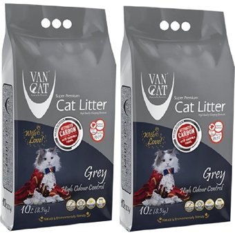 Van Cat Kokusuz Topaklanan İnce Taneli Aktif Karbonlu Bentonit Kedi Kumu 2x10 lt